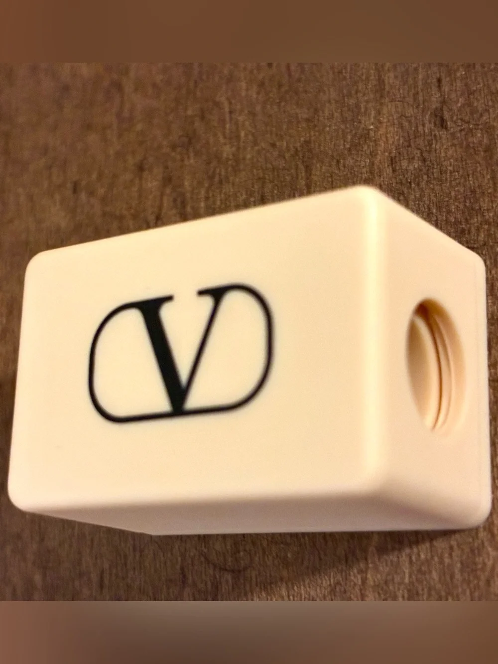 Valentino Cream Rectangular Pencil Sharpned with Signature Valentino Logo